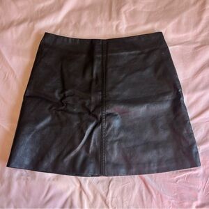 Black Faux Leather Mini Skirt – Size Small
